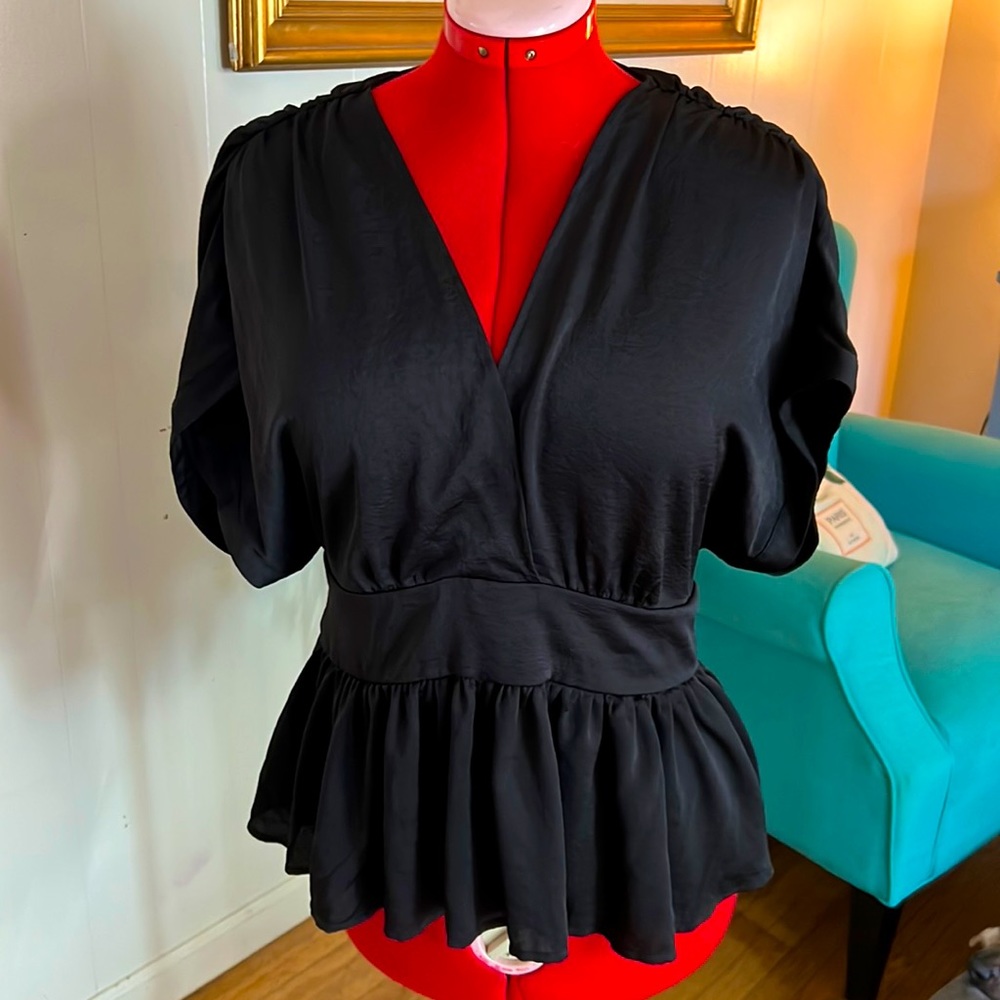 Express black v neck dress shirt